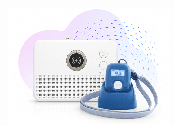 SmartVersorgt Hausnotruf: Eliza S und Abby SmartVersorgt Hausnotruf Geräte Eliza S Basisstation und mobiles Notrufgerät Abby