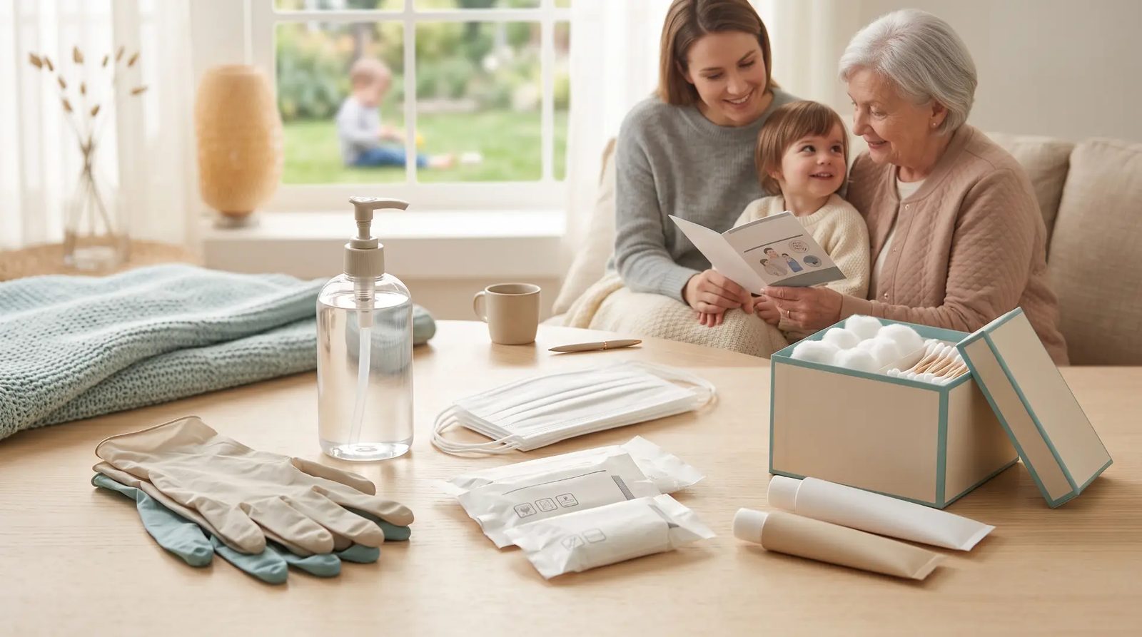 Pflegebox für Kinder und Senioren 2026 – Unterschiede und Anspruch Drei Generationen zu Hause – Pflegebox-Hygieneartikel für Kinder und Senioren